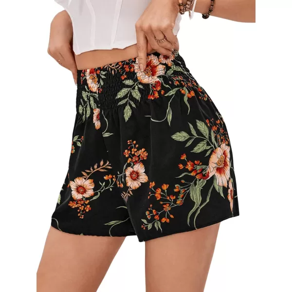 Floerns Women's Summer Tribal Print Elastic Waist Beach Shorts