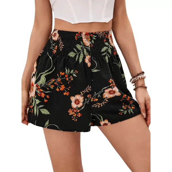 Floerns Women's Summer Tribal Print Elastic Waist Beach Shorts