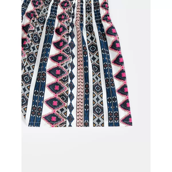Floerns Women's Summer Tribal Print Elastic Waist Beach Shorts