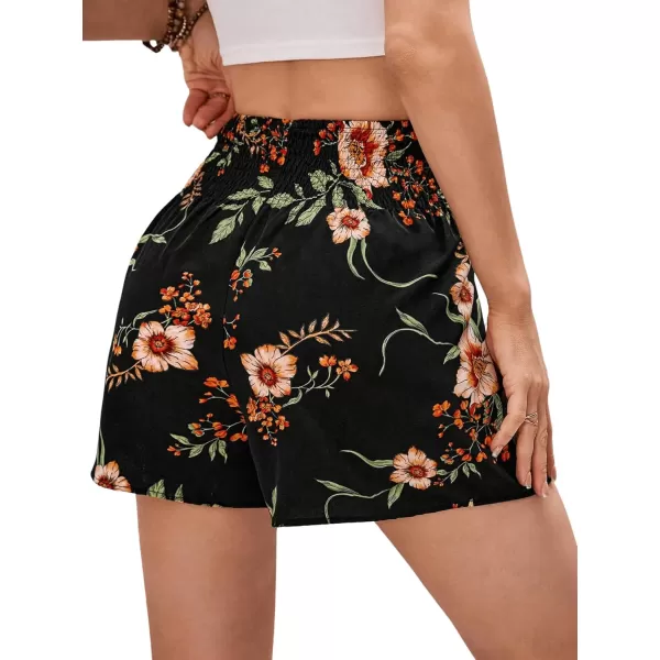 Floerns Women's Summer Tribal Print Elastic Waist Beach Shorts