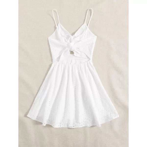 Floerns Women's Twist Front Cut Out Sleeveless Knot Back Boho Cami Dress