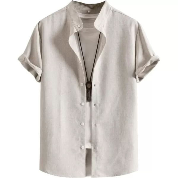Floerns Men's Striped Shirts Casual Short Sleeve Button Down Shirts