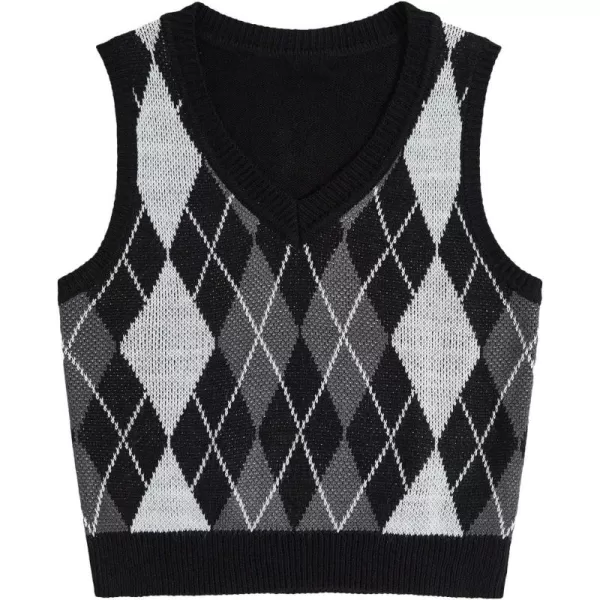 Black Grey Argyle