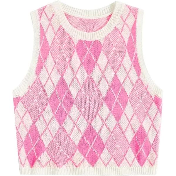 Pink White Argyle