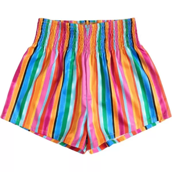 Floerns Women's Summer Tribal Print Elastic Waist Beach Shorts