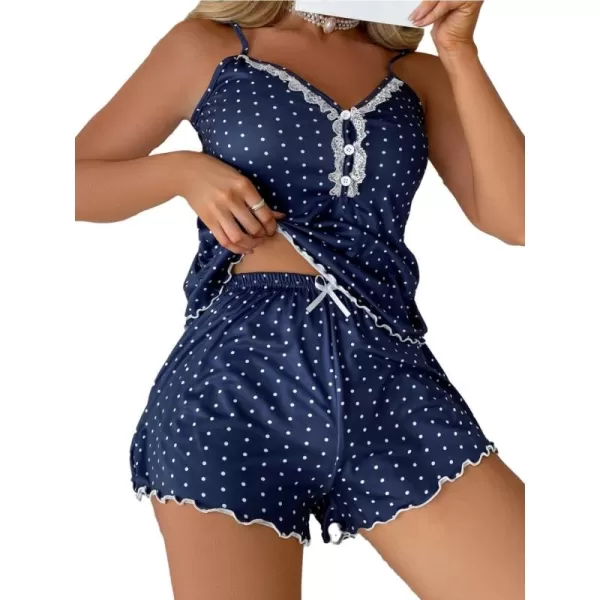 Navy Blue Dots