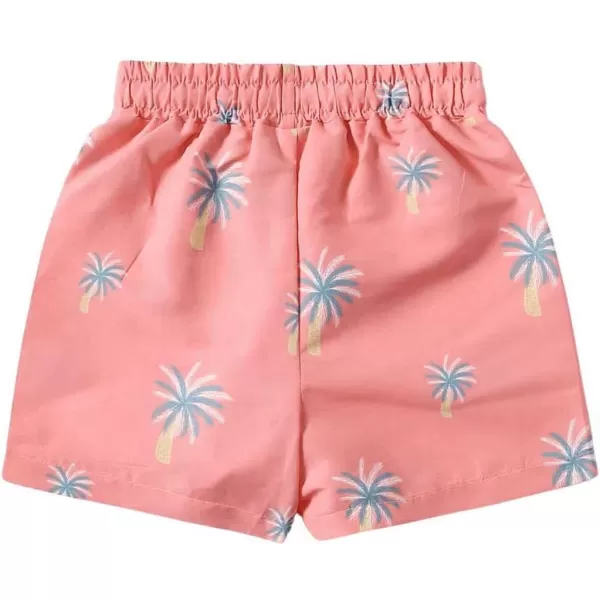 Floerns Boy's Tropical Print Swim Shorts Quick Dry Summer Beach Shorts