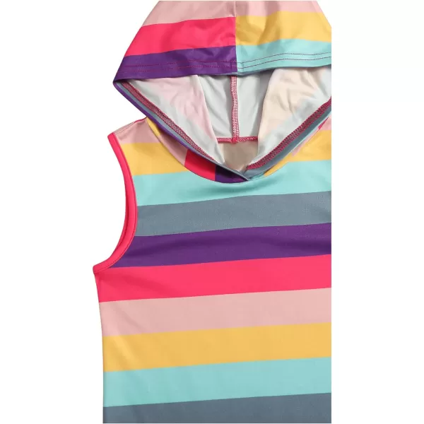 Floerns Toddler Girl's Striped Print Sleeveless Hooded Neck Pencil Short Dress