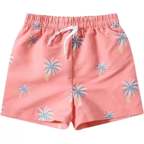 Floerns Boy's Tropical Print Swim Shorts Quick Dry Summer Beach Shorts