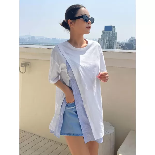 Floerns Women's Casual Basic Short Sleeve Loose T-Shirt Tee Tops