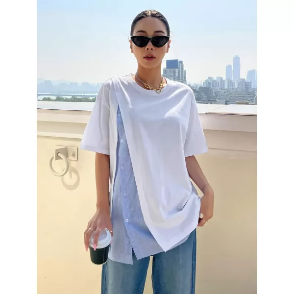 Floerns Women's Casual Basic Short Sleeve Loose T-Shirt Tee Tops