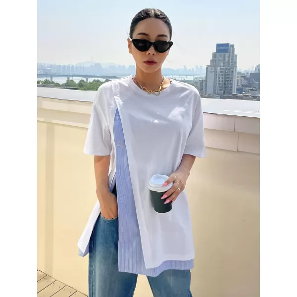 Floerns Women's Casual Basic Short Sleeve Loose T-Shirt Tee Tops