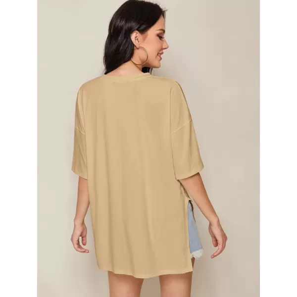 Floerns Women's Casual Basic Short Sleeve Loose T-Shirt Tee Tops