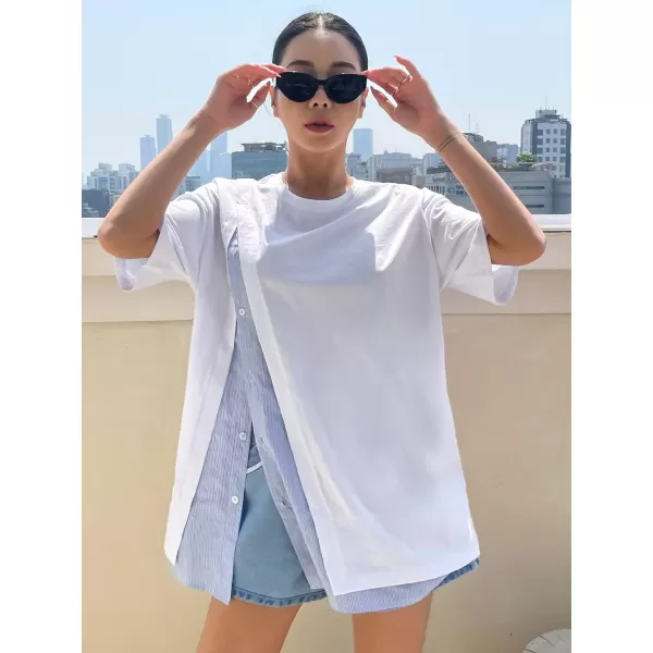 Floerns Women's Casual Basic Short Sleeve Loose T-Shirt Tee Tops