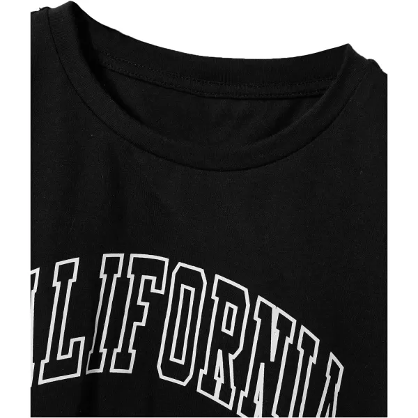 Floerns Girls 3 Pcs Short Sleeve Lettuce Trim Rib Knit Tee Shirt Crop Top