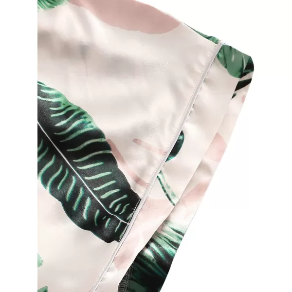 Floerns Women's Notch Collar Print Sleepwear Two Piece Pajama Set