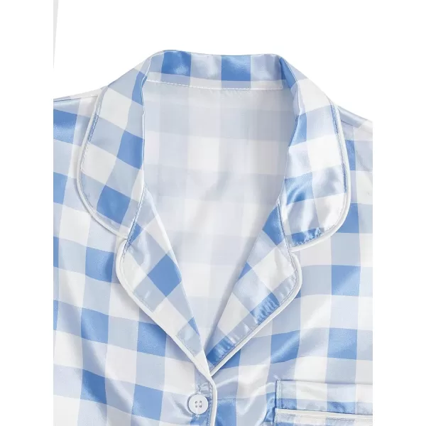 Floerns Women's Notch Collar Print Sleepwear Two Piece Pajama Set