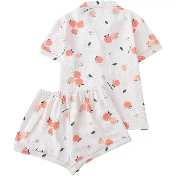 Floerns Women's Notch Collar Print Sleepwear Two Piece Pajama Set