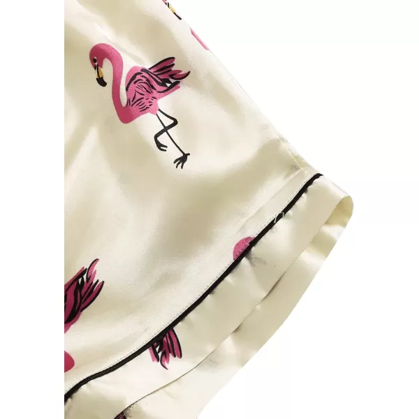 Floerns Women's Notch Collar Print Sleepwear Two Piece Pajama Set