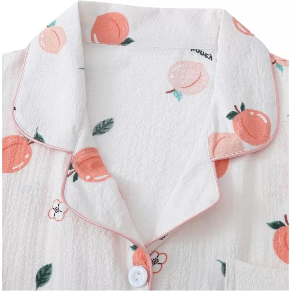 Floerns Women's Notch Collar Print Sleepwear Two Piece Pajama Set