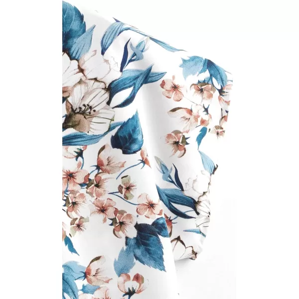 Floerns Women's Short Sleeve Business Casual Tops Graphic Print Office Work Blouse Tops