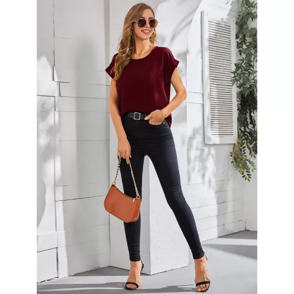 Floerns Women's Short Sleeve Business Casual Tops Graphic Print Office Work Blouse Tops