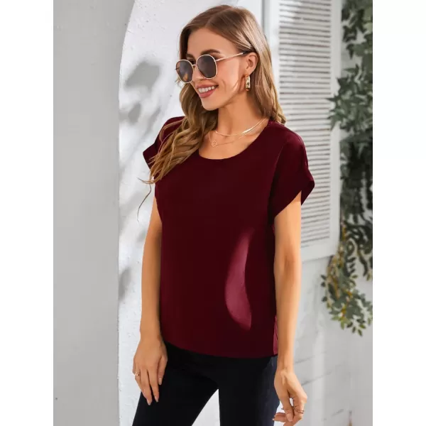 Floerns Women's Short Sleeve Business Casual Tops Graphic Print Office Work Blouse Tops
