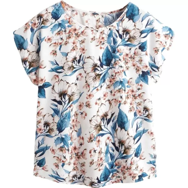 Floerns Women's Short Sleeve Business Casual Tops Graphic Print Office Work Blouse Tops