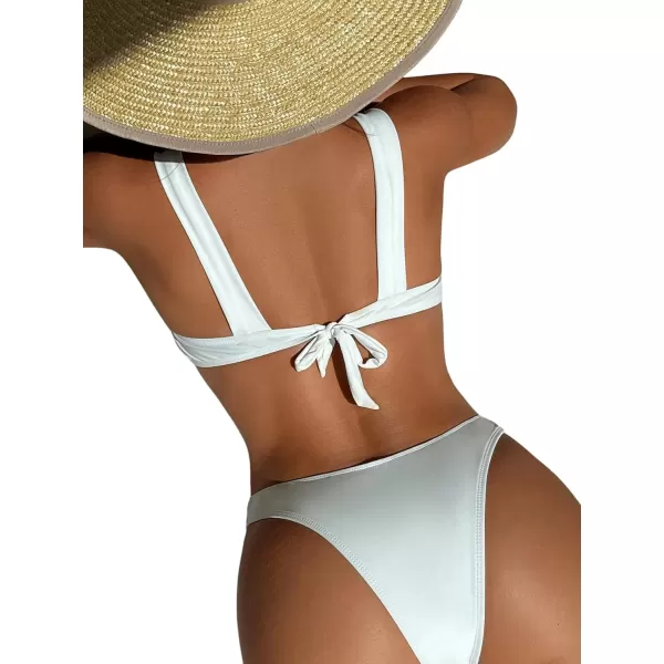 imageFloerns Womens Floral Appliques Ruched Push Up Bikini Tops Swimwear Bikini BraWhite