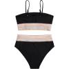 imageFloerns Womens Boho Two Piece High Waist Bathing Suit Bandeau SwimsuitBlack Ink