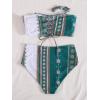 imageFloerns Womens Boho Two Piece High Waist Bathing Suit Bandeau SwimsuitDark Green Multi