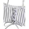 imageFloerns Womens Boho Two Piece High Waist Bathing Suit Bandeau SwimsuitGreen Striped