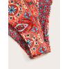 imageFloerns Womens Boho Two Piece High Waist Bathing Suit Bandeau SwimsuitRed Tribal