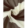 imageFloerns Womens Plus Size 3 Piece Bathing Suit One Shoulder Bikini Set with Cover UpCoffee Brown