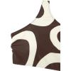 imageFloerns Womens Plus Size 3 Piece Bathing Suit One Shoulder Bikini Set with Cover UpCoffee Brown