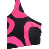 imageFloerns Womens Plus Size 3 Piece Bathing Suit One Shoulder Bikini Set with Cover UpPink