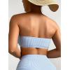 imageFloerns Womens Ruffle Trim Strapless Tube Bikini Top Bandeau Bathing Suit