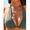 imageFloerns Womens Solid Halter Tie Side Bikini Set Two Piece Bathing SuitArmy Green