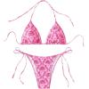 imageFloerns Womens Solid Halter Tie Side Bikini Set Two Piece Bathing SuitPink Flower
