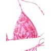 imageFloerns Womens Solid Halter Tie Side Bikini Set Two Piece Bathing SuitPink Flower