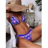 imageFloerns Womens Solid Halter Tie Side Bikini Set Two Piece Bathing SuitRoyal Blue Floral