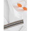 imageFloerns Womens Striped Deep V Neck Shirred Bikini Top Swim TopWhite