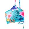 imageFloerns Womens Tie Dye Ruched Bikini Sets 2 Piece Bathing Suit High Waist Swimsuit with ShortsBlue Flower Multi
