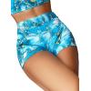 imageFloerns Womens Tie Dye Ruched Bikini Sets 2 Piece Bathing Suit High Waist Swimsuit with ShortsBlue Marble