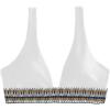 imageFloerns Womens Striped Deep V Neck Shirred Bikini Top Swim TopWhite