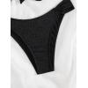 imageFloerns Womens 2 Piece Bathing Suit Ruffle Hem Bandeau Tie Front Bikini SetBlack