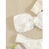imageFloerns Womens 2 Piece Bathing Suit Ruffle Hem Bandeau Tie Front Bikini SetWhite
