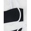 imageFloerns Womens 2 Piece Color Block Tie Back Cami Bra and High Cut Bottoms Bikini SetBlack and White