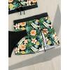imageFloerns Womens 3 Piece Bathing Suit High Cut Bikini Sets Swimsuit with Cover Up SkirtGreen Tropical