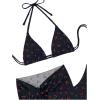 imageFloerns Womens 3 Piece Bathing Suit Triangle Halter Bikini Set with Beach SkirtBlack